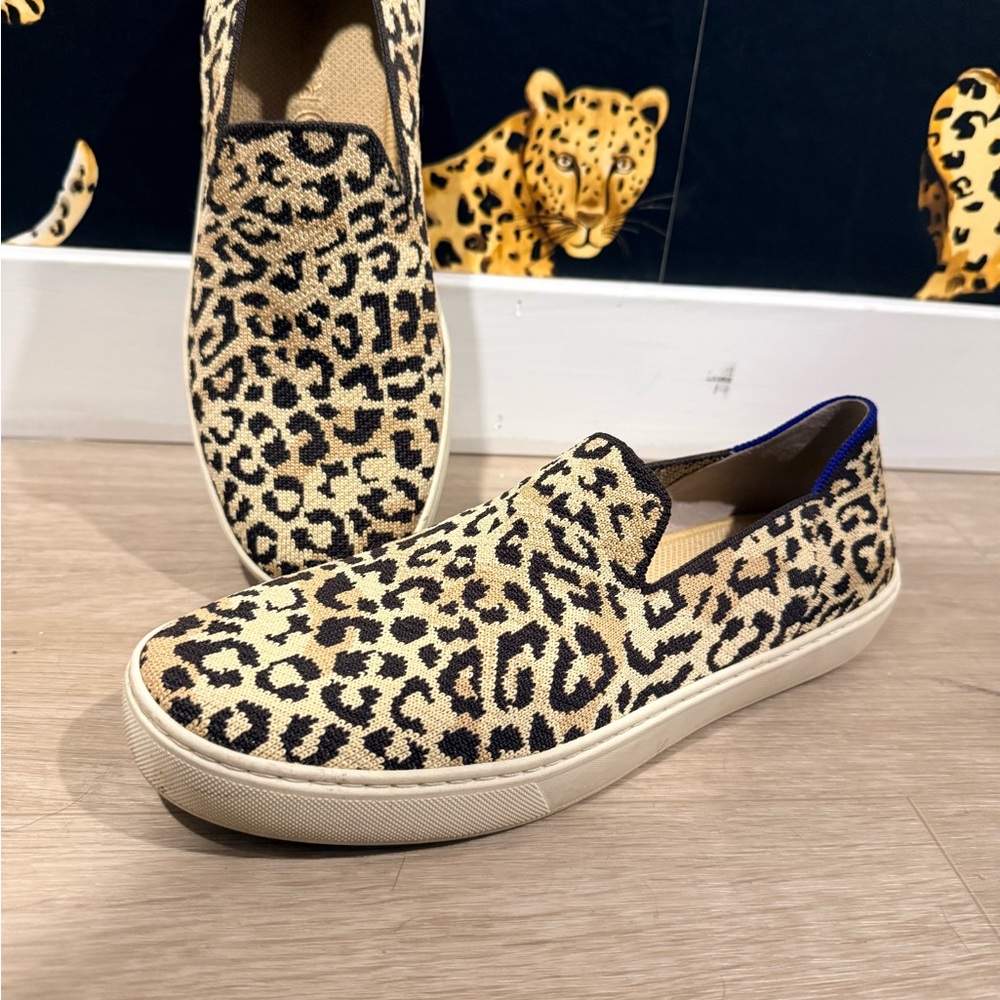 Rothy’s Leopard Print Slip-On Sneakers size 10.5
